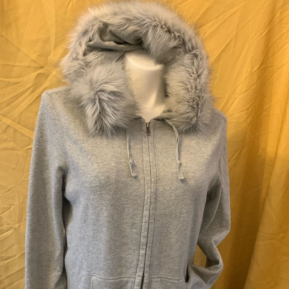 GAP Zip up Sweatshirt with Faux Fur Hood size  L